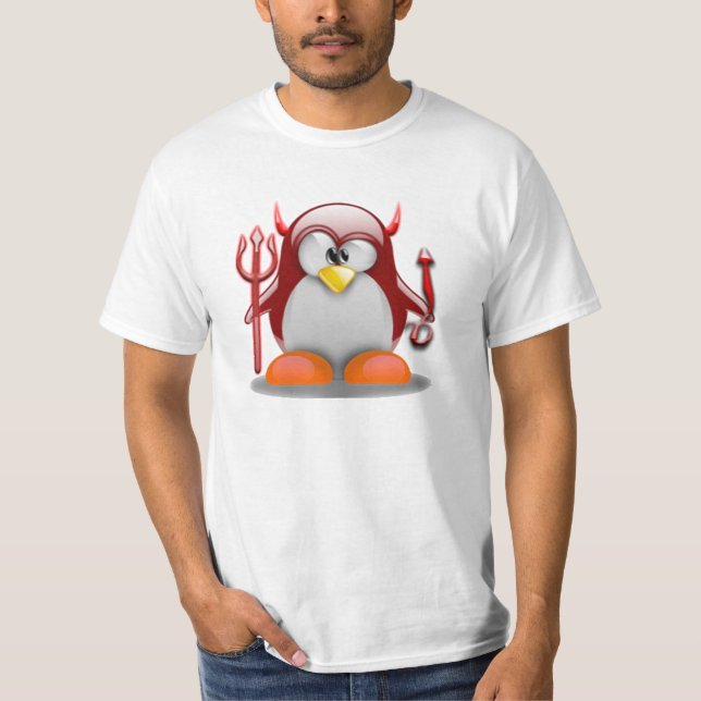 DjävulenTux (Linuxtuxen) T Shirt (Framsida)