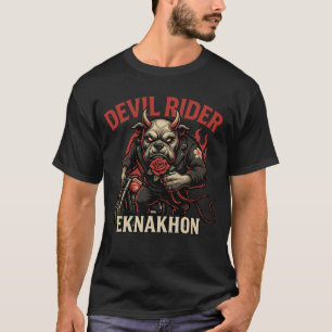 Djävulriddare – Demon Bulldog Biker T-shirt av EKN