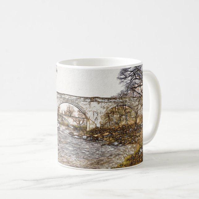 Djävulsbron Kirkby Lonsdale konsttryck Kaffemugg (Framsida höger)