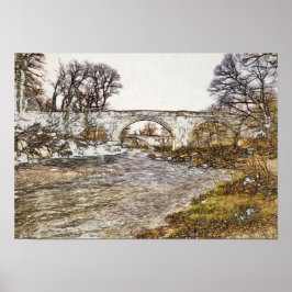 Djävulsbron Kirkby Lonsdale konsttryck Poster