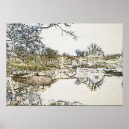 Djävulsbron och floden Lune Kirkby Lonsdale Konst Poster