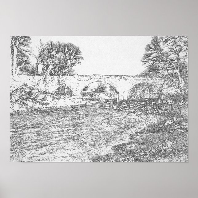 Djävulsbron och Stanley Bridge Kirkby Lonsdale Poster (Framsidan)