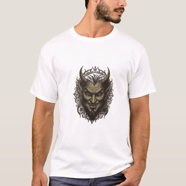 Djävulshorn Goth T-Shirt Design (Framsida)