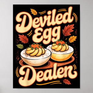 Djävulsk Ägg Er Roligt Retro Thanksgiving Mat Cita Poster