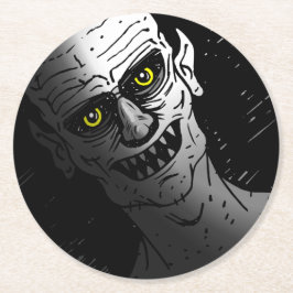 Djävulsk Halloween-vampyr Underlägg Papper Rund