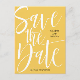 Djävulsk kalligrafi | Vit senap modern bröllop Meddelande Vykort