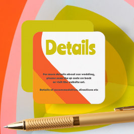 Djävulsk Retro Citrus Bröllop Tilläggskort