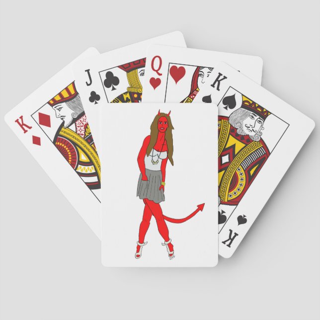 djävulstjej  casinokort (Baksidan)