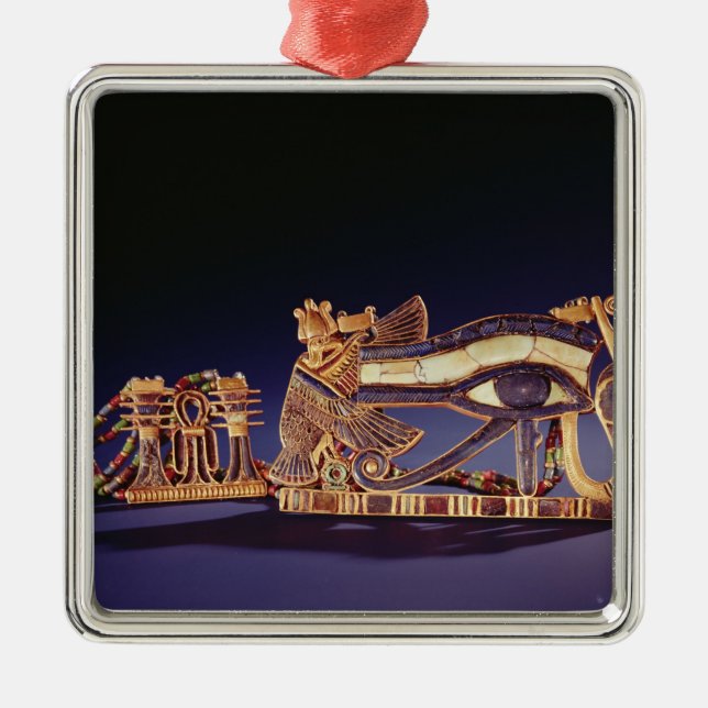 Djed pelarbröstfena och wedjetögabröstfena julgransprydnad metall (Framsidan)