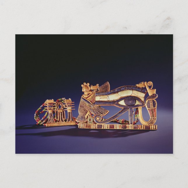 Djed-pelare bröstprydnad och wedjet-öga bröstprydn vykort (Framsida)