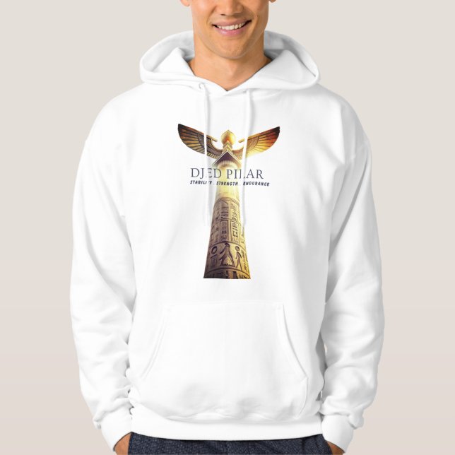 Djed-pelare hoodie – forntida egyptisk stabilitet  (Framsida)