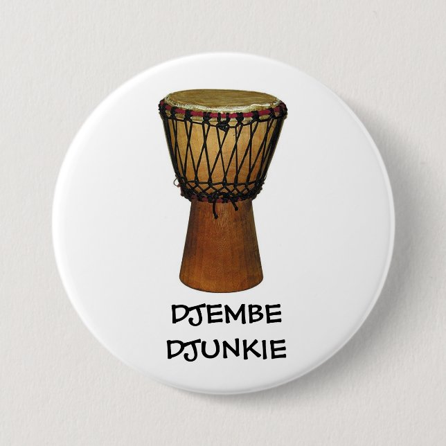 DJEMBE DJUNKIE knäppas/klämmer fast emblem Knapp (Framsida)