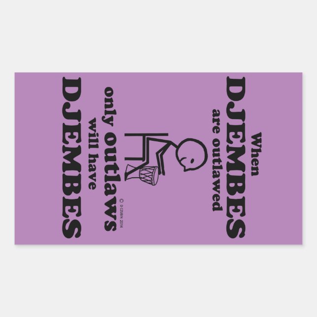 Djembes Outlawed Rectangular Sticker Rektangulärt Klistermärke (Framsida)