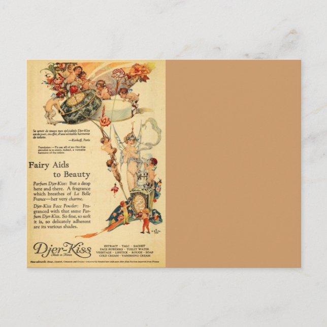 Djer Fairy Aid Fransk Parfym Vykort (Framsida)