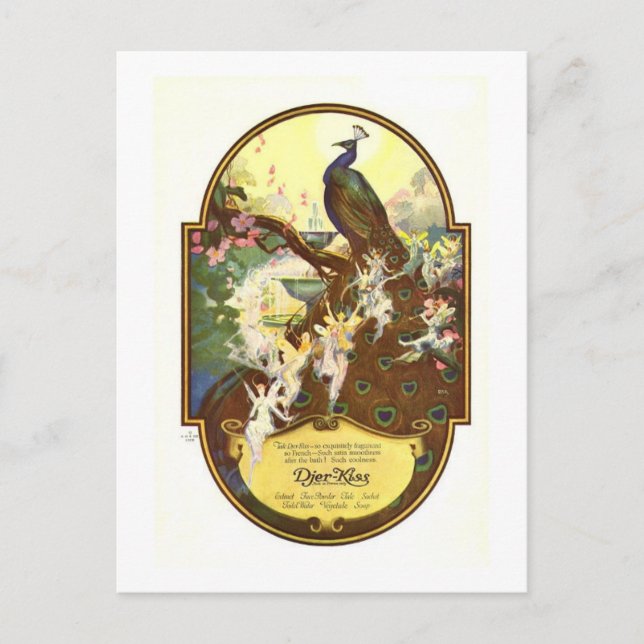 Djer Kiss Älvors och Peacock Helg Vykort (Framsida)
