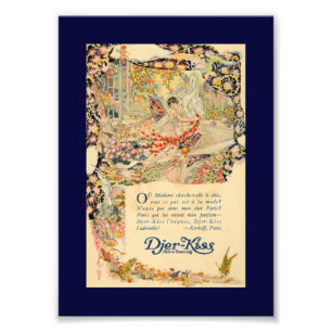 Djer-Kiss Fransk Parfym-etikett Fototryck