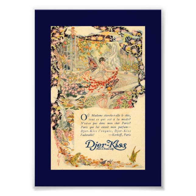 Djer-Kiss Fransk Parfym-etikett Fototryck (Framsidan)