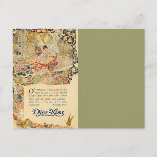 Djer-Kiss Fransk Parfym-etikett Vykort
