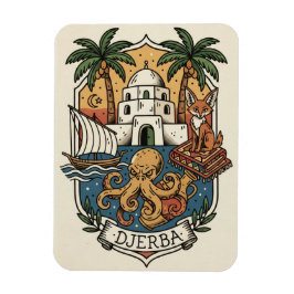 Djerba Island Tunisien Reseskort Magnet