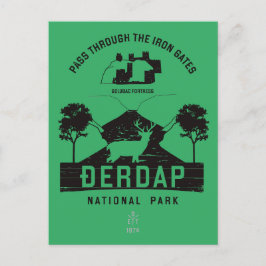 Djerdap nationalparken Järn Grind Black Design Vykort