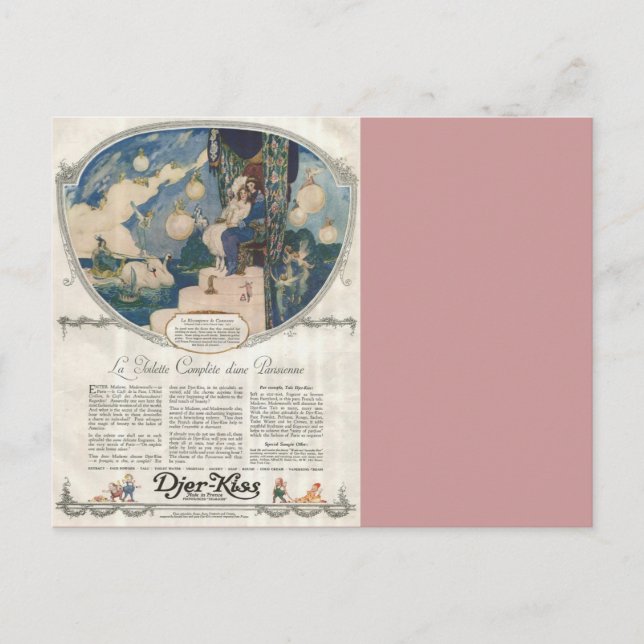 Djerkiss Romantic Fransk Parfym Ad Vykort (Framsida)