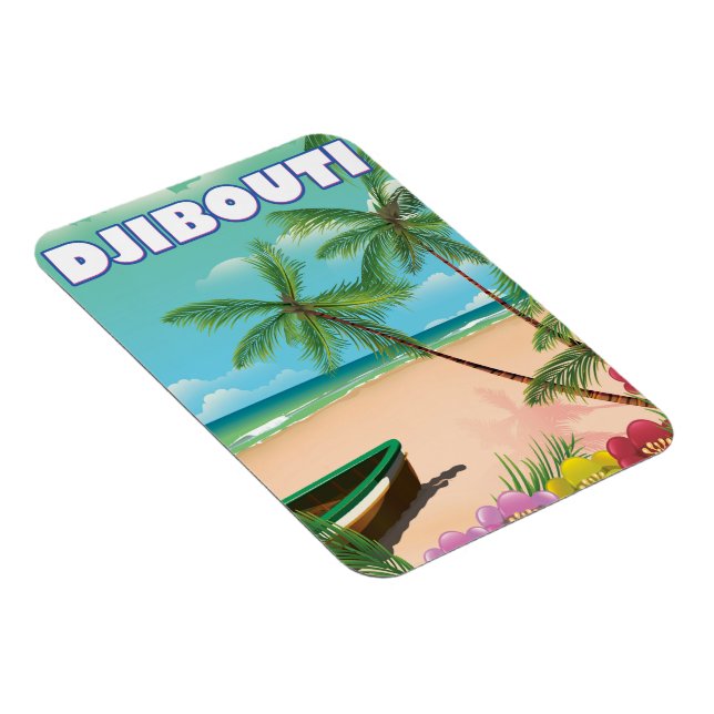 Djibouti Beach-reseaffisch Magnet (Högersidan)