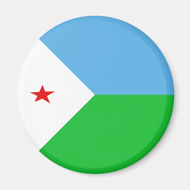 Djibouti Fisheye Flagga Magnet (Framsidan)