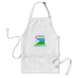 Djibouti Flagga ج ي ي ب و ت arabiska och engelska  Förkläde