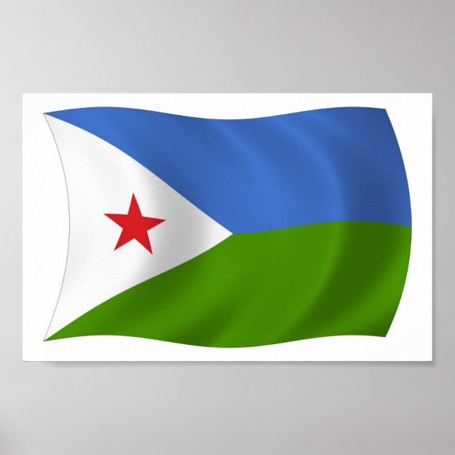 Djibouti Flagga Affisch Tryck (Framsidan)