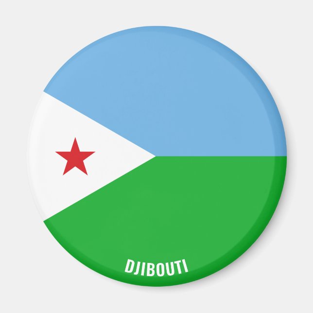 Djibouti Flagga Charming Patriotic Magnet (Framsidan)