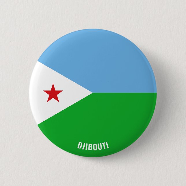 Djibouti Flagga Cute Patriotic Knapp (Framsida)