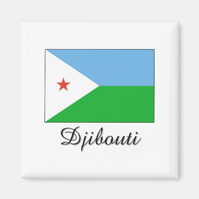Djibouti Flagga Design Magnet (Framsidan)