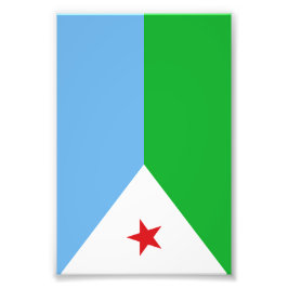 Djibouti flagga fototryck