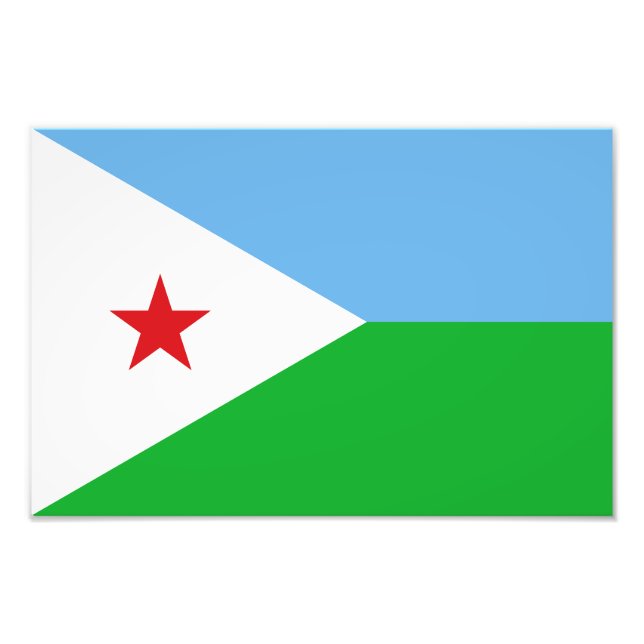 Djibouti Flagga Fototryck (Framsidan)