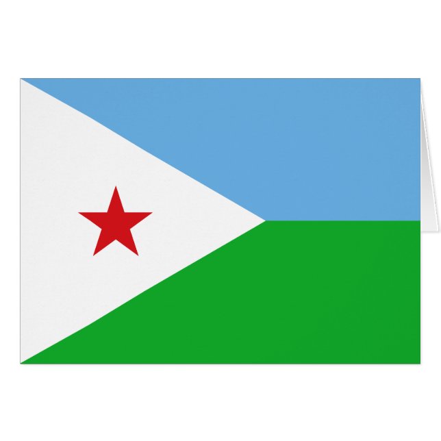 Djibouti Flagga Hälsningskort (Framsidan Horizontal)
