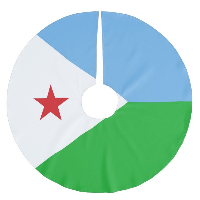 Djibouti flagga julgransmatta borstad polyester (Framsidan)