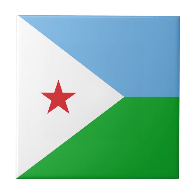 Djibouti flagga kakelplatta (Framsidan)