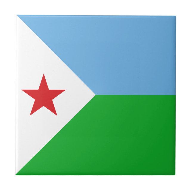 Djibouti Flagga Kakelplatta (Framsidan)