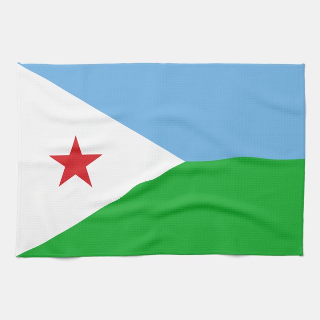 Djibouti Flagga Kökshandduk (Horisontell)