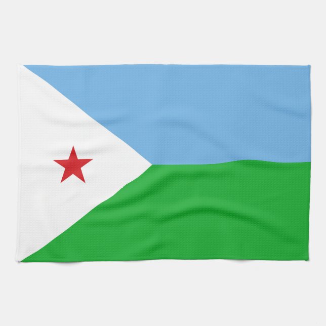 Djibouti flagga kökshandduk (Horisontell)