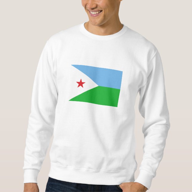 Djibouti Flagga Lång Ärmad Tröja (Framsida)