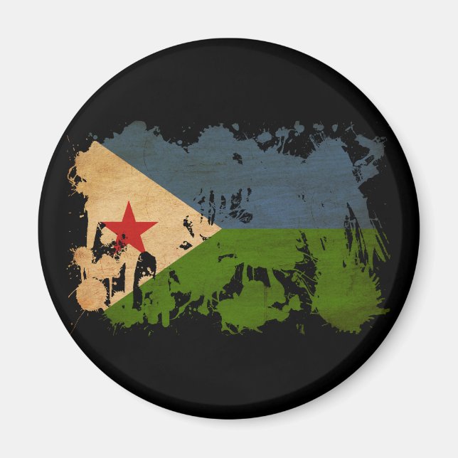 Djibouti Flagga Magnet (Framsidan)