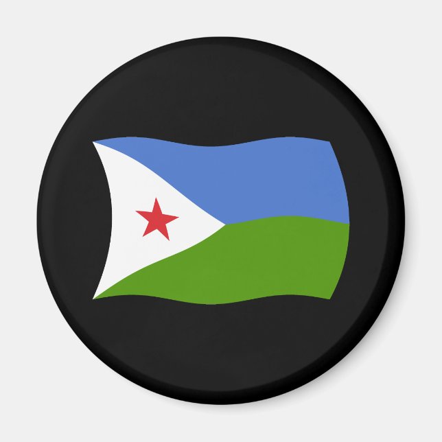 Djibouti Flagga Magnet (Framsidan)