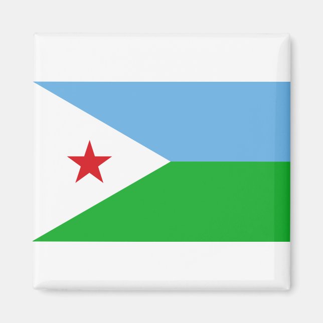 Djibouti Flagga Magnet (Framsidan)