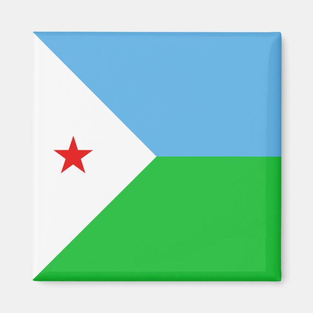 Djibouti Flagga Magnet (Framsidan)
