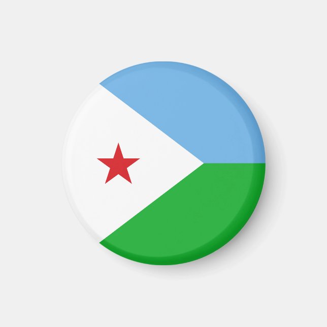 Djibouti flagga magnet (Framsidan)