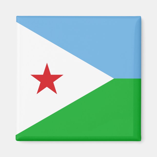 Djibouti Flagga Magnet (Framsidan)