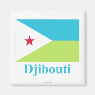 Djibouti flagga med namn magnet