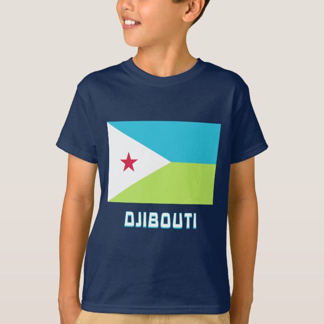 Djibouti flagga med namn t-shirt (Framsida)