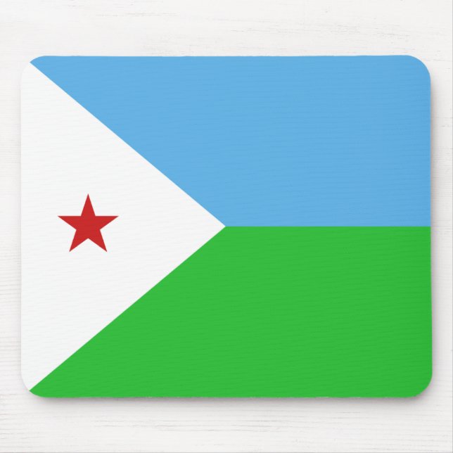 Djibouti Flagga Mousepad Musmatta (Framsidan)